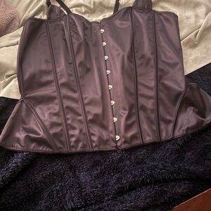 Torrid Black Satin Corset Top